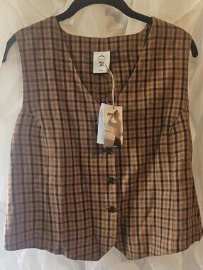 Son De Flor Classic Vest Brown Tartan
